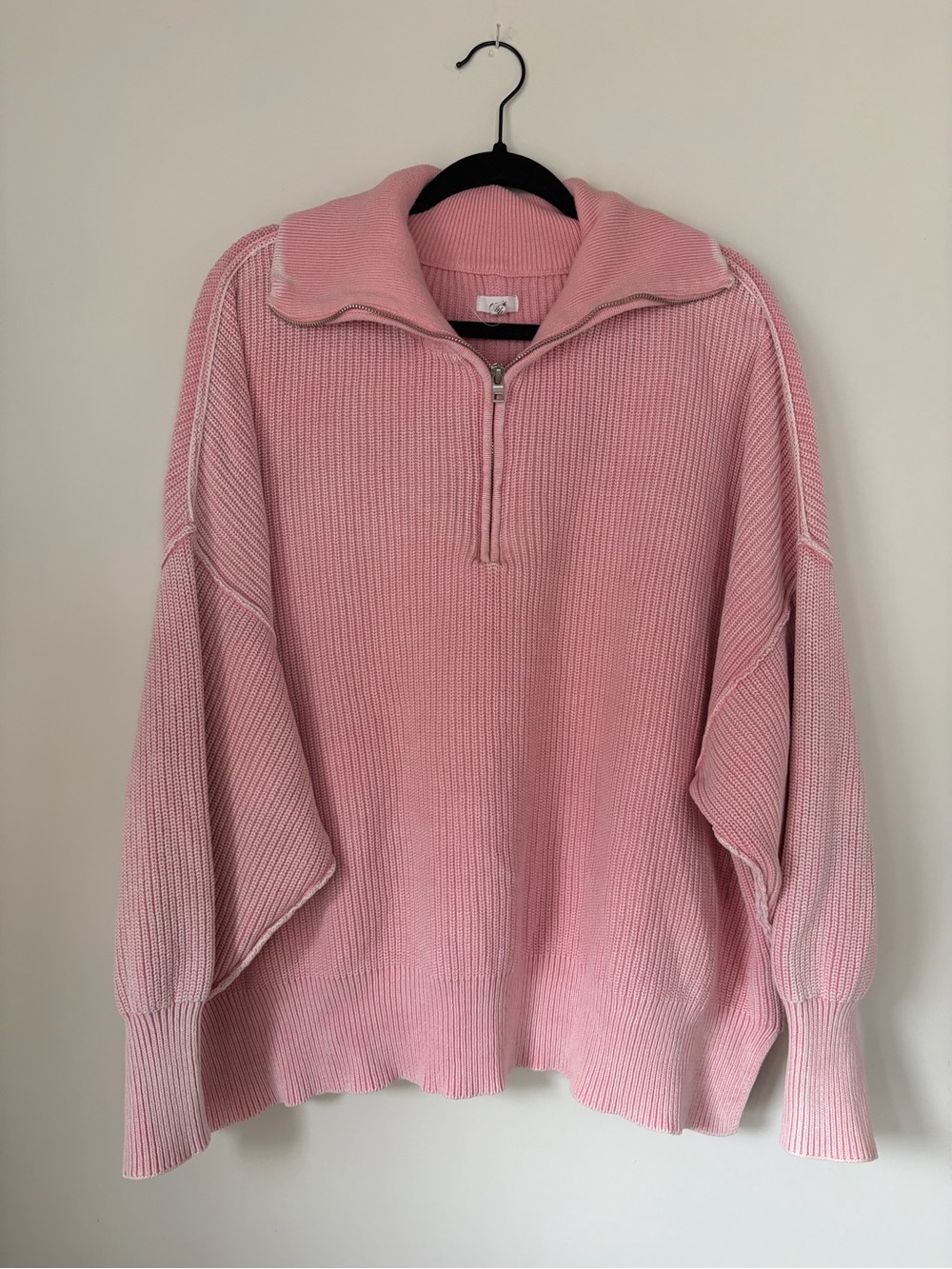 Aerie Pink Quarter Zip Sweater